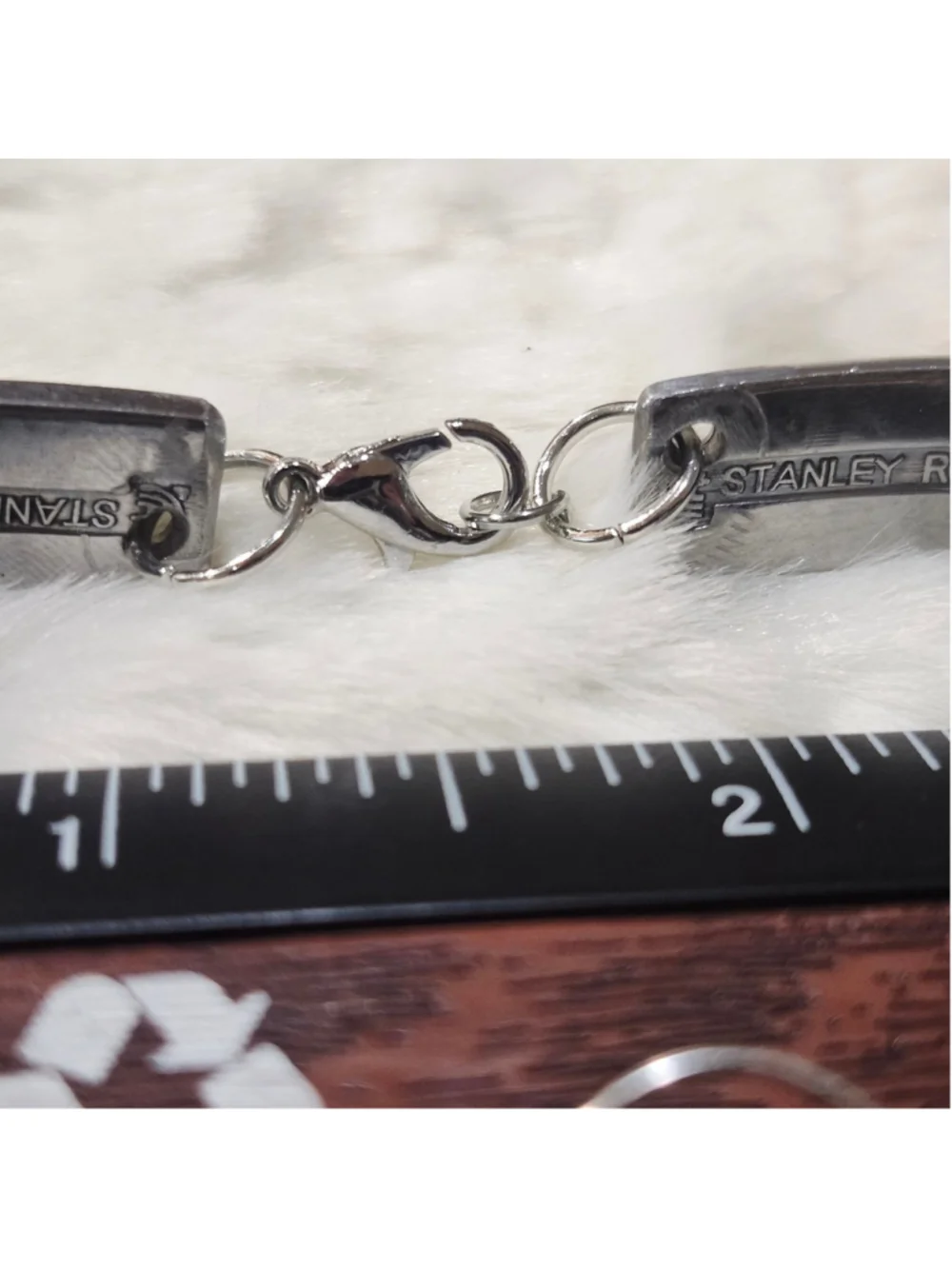 Rose Pattern Silverwear Bracelet with stone charm